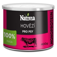Nativia konzerva hovězí maso pro psy 400 g Nativia konzerva hovězí maso pro psy 400 g