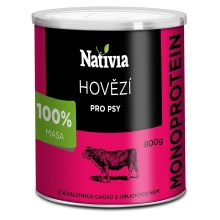 Nativia konzerva hovězí maso pro psy 800 g Nativia konzerva hovězí maso pro psy 800 g